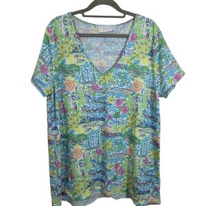 Smith & Quinn Custom Myrtle Beach Tee Short Sleeve Preppy Golf Beach Floral XL